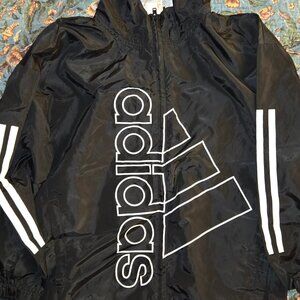 Adidas wind breaker black/white - kids S (8)